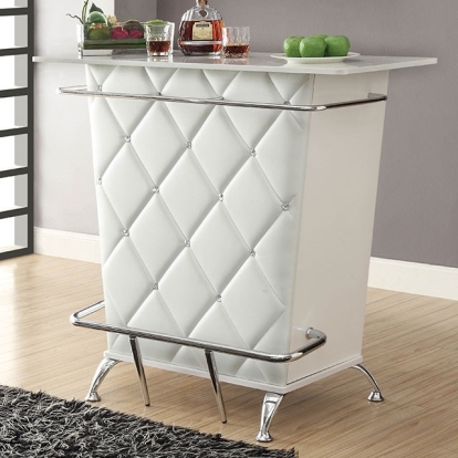 Furniture Of America Fuero Contemporary White/Chrome Bar Table Model CM-BT6464WH