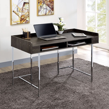Furniture Of America Alvin Contemporary Brown/Chrome Desk Model CM-DK5241