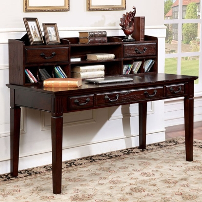 Furniture Of America Tami Transitional Dark Walnut Writing Desk W/ Hutch Model CM-DK6384DL-PK