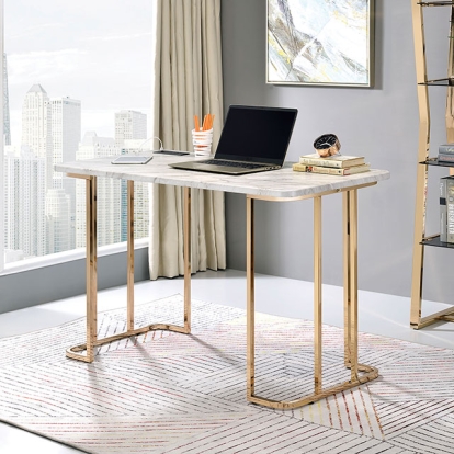 Furniture Of America Delphine Contemporary Gold/White Desk Model CM-DK919WH
