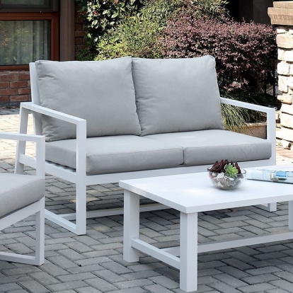 Furniture Of America India Contemporary Beige/White Patio Love Seat Model CM-OS2590BG-LV