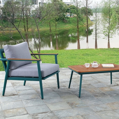 Furniture Of America Marsha Contemporary Gray/Green/Oak 3 Pc. Outdoor Set Model CM-OT1845-3PK