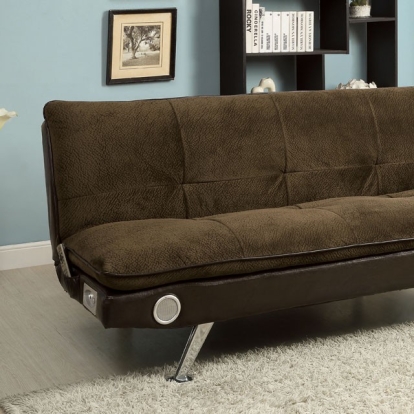 Furniture Of America Gallagher Contemporary Dark Brown Futon Sofa Model CM2675BR