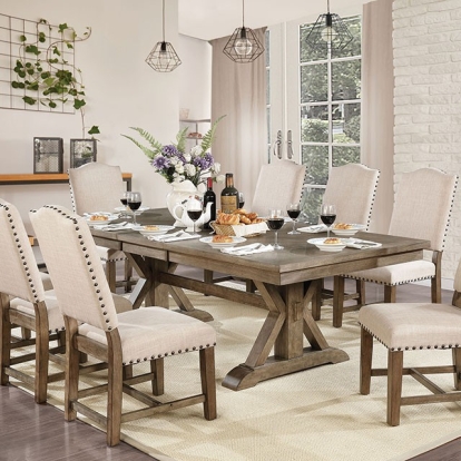 Furniture Of America Julia Rustic Light Oak/Beige Dining Table Model CM3014T-TABLE
