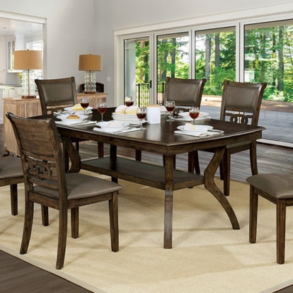 Furniture Of America Holly Transitional Antique Walnut/Warm Gray Dining Table Model CM3023T