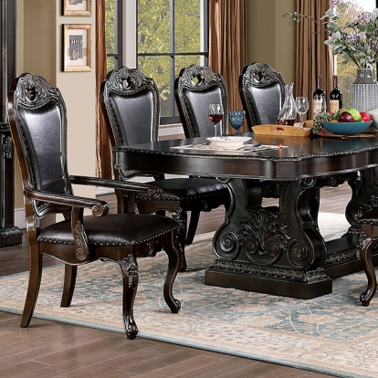 Furniture Of America Lombardy Traditional Walnut Dining Table Model CM3146T-TABLE