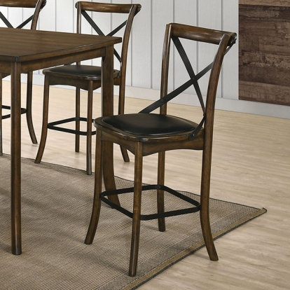 Furniture Of America Buhl Industrial Burnished Oak/Espresso Counter Ht. Side Chair (2/Ctn) Model CM3148PC-2PK