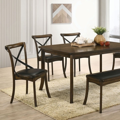 Furniture Of America Buhl Industrial Burnished Oak/Espresso Dining Table Model CM3148T