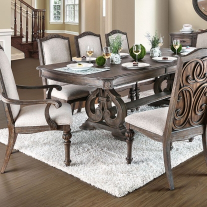 Furniture Of America Arcadia Rustic Rustic Natural Tone/Ivory Dining Table Model CM3150T-TABLE