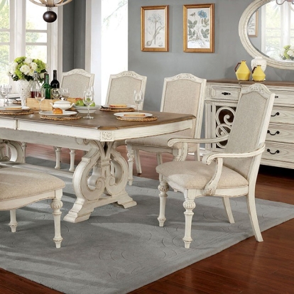 Furniture Of America Arcadia Rustic Antique White Dining Table Model CM3150WH-T-TABLE