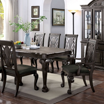 Furniture Of America Petersburg Traditional Dark Gray Dining Table Model CM3185DG-T