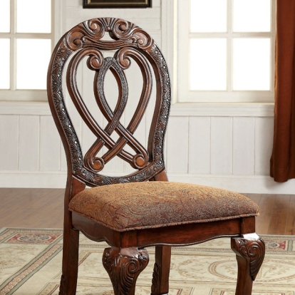 Furniture Of America Wyndmere Traditional Brown/Cherry Side Chair (2/Box) Model CM3186CH-SC-2PK