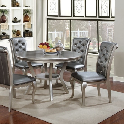Furniture Of America Amina Transitional Champagne Round Dining Table Model CM3219RT
