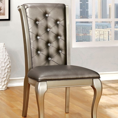 Furniture Of America Amina Transitional Champagne Side Chair (2/Box) Model CM3219SC-2PK