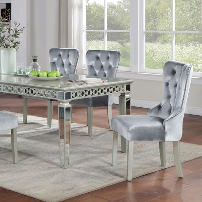 Furniture Of America Adalia Glam Silver/Dark Gray Dining Table Model CM3241SV-T