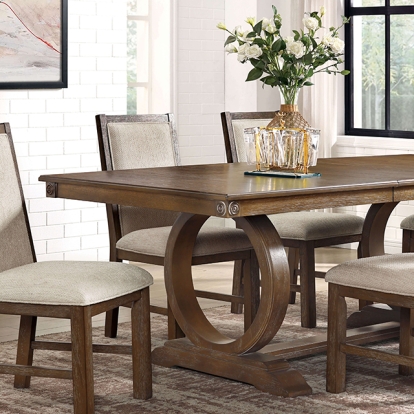 Furniture Of America Monclova Transitional Rustic Oak/Beige Dining Table Model CM3249A-T-TABLE
