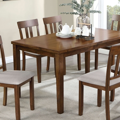 Furniture Of America Medford Transitional Walnut/Beige 7 Pc. Dining Table Set Model CM3253WN-T-7PK