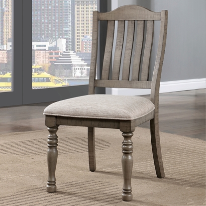 Furniture Of America Newcastle Transitional Antique Gray/Gray Side Chair Model CM3254GY-SC-2PK