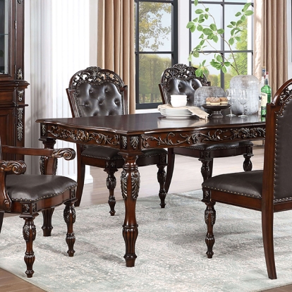 Furniture Of America Nouvelle Traditional Brown Cherry/Espresso Dining Table Model CM3256CH-T