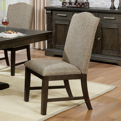 Furniture Of America Faulk Transitional Espresso/Warm Gray Side Chair (2/Ctn) Model CM3310SC-2PK