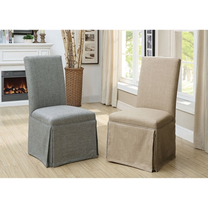Furniture Of America Kortrijk Gray Linen-Like, Solid Wood, Others Side Chair Model CM3341SC-GY-2PK-3A