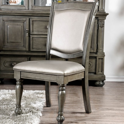 Furniture Of America Alpena Transitional Gray/Silver Side Chair (2/Ctn) Model CM3350GY-SC-2PK
