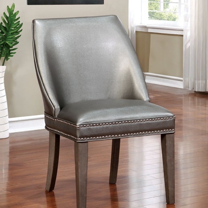 Furniture Of America Sturgis Contemporary Dark Gray Arm Chair (2/Box) Model CM3352WC-2PK