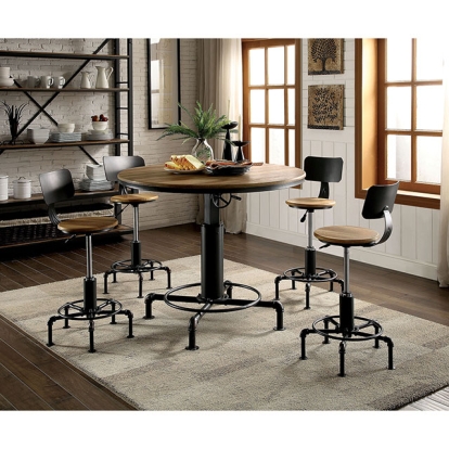 Furniture Of America Fran Industrial Sand Black/Light Oak Dining Table Model CM3373RT-TABLE