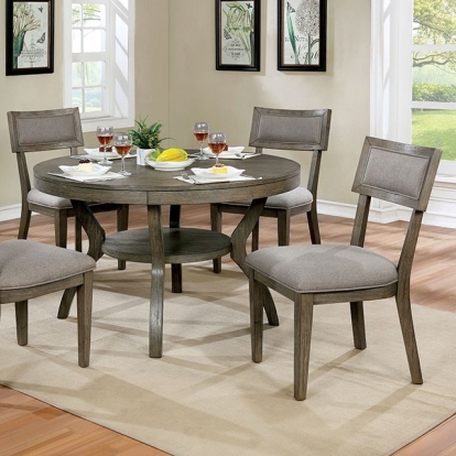 Furniture Of America Leeds Rustic Gray Round Dining Table Model CM3387RT
