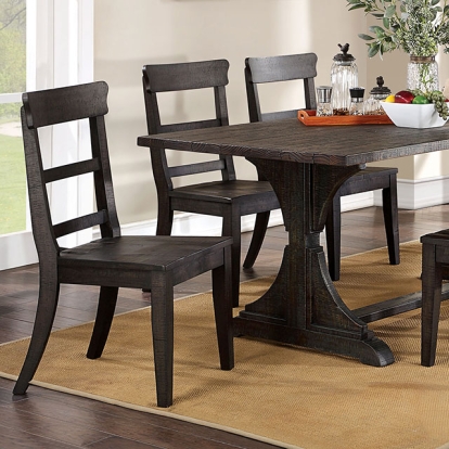 Furniture Of America Leonidas Rustic Antique Black Dining Table Model CM3389BK-T-TABLE