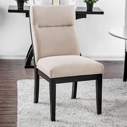 Furniture Of America Jasmin Contemporary Black/Beige Side Chair (2/Ctn) Model CM3393SC-2PK