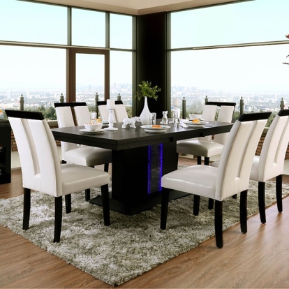Furniture Of America Evangeline Contemporary Black/Beige Dining Table Model CM3394T