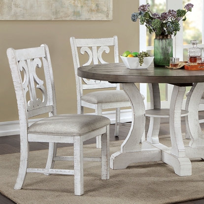 Furniture Of America Auletta Rustic Distressed White/Gray Dining Table Model CM3417GY-RT