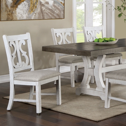 Furniture Of America Auletta Rustic Distressed White/Gray Dining Table Model CM3417GY-T-TABLE