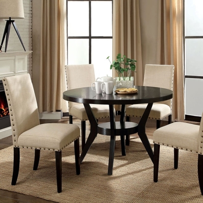 Furniture Of America Downtown Transitional Espresso Round Dining Table Model CM3424T