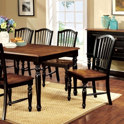 Furniture Of America Mayville Transitional Black/Antique Oak Dining Table Model CM3431T
