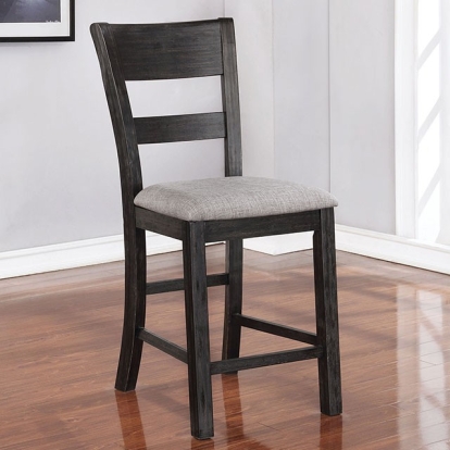 Furniture Of America Sania Rustic Antique Black Counter Ht. Side Chair (2/Ctn) Model CM3445PC-2PK