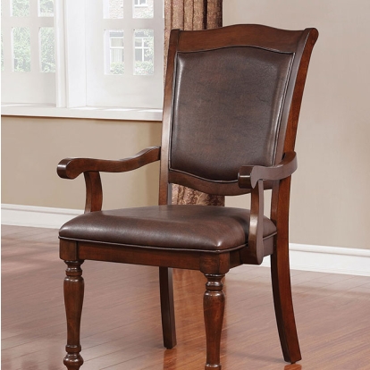 Furniture Of America Sylvana Traditional Brown Cherry/Espresso Arm Chair (2/Ctn) Model CM3453AC-2PK