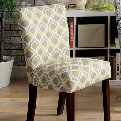 Furniture Of America Prue Contemporary Yellow/Gray Accent Chair (2/Box) Model CM3507Y-SC-2PK