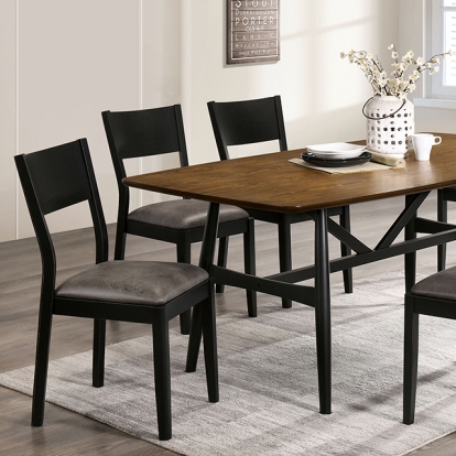 Furniture Of America Oberwil Mid-Century Modern Antique Oak/Black Dining Table Model CM3548A-T