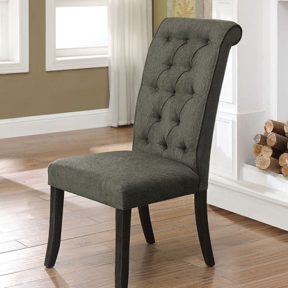 Furniture Of America Sania Rustic Antique Black/Gray Side Chair (2/Ctn) Model CM3564GY-SC-2PK