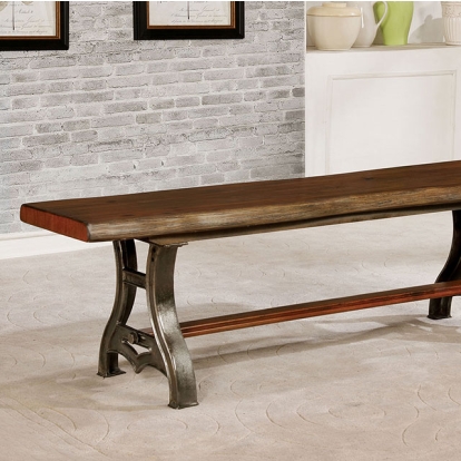 Furniture Of America Leann Industrial Brown Cherry/Dark Gray Bench Model CM3601BN-PK
