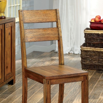 Furniture Of America Frontier Rustic Dark Oak Side Chair (2/Box) Model CM3603SC-2PK