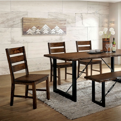 Furniture Of America Dulce Industrial Walnut/Black Dining Table Model CM3604T