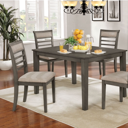 Furniture Of America Taylah Transitional Weathered Gray/Beige 5 Pc. Dining Table Set Model CM3607T-5PK
