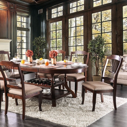 Furniture Of America Jordyn Transitional Brown Cherry Dining Table Model CM3626T