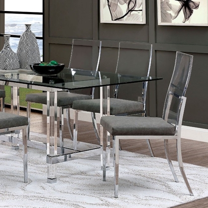 Furniture Of America Casper Contemporary Chrome Dining Table Model CM3654T-TABLE