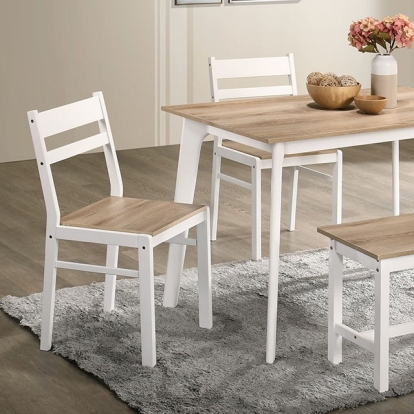 Furniture Of America Debbie Transitional Natural/White 5 Pc. Dining Table Set Model CM3714NT-T-BN-5PK
