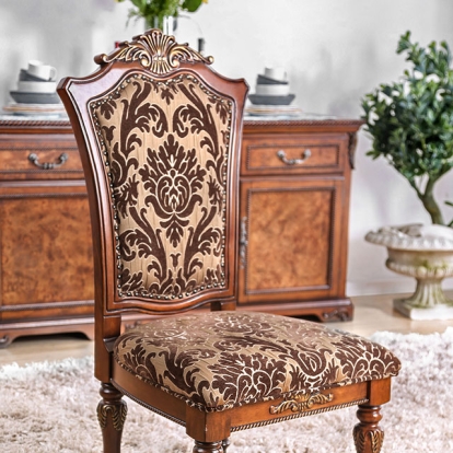 Furniture Of America Lucie Traditional Brown Cherry Side Chair (2/Ctn) Model CM3788SC-2PK