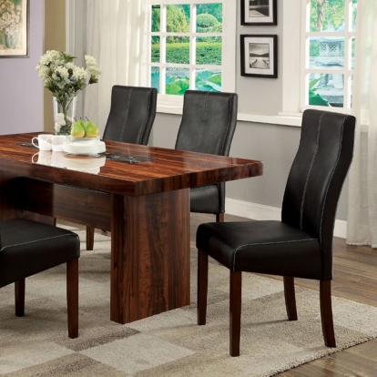 Furniture Of America Bonneville Transitional Brown Cherry/Black Dining Table Model CM3824T-TABLE